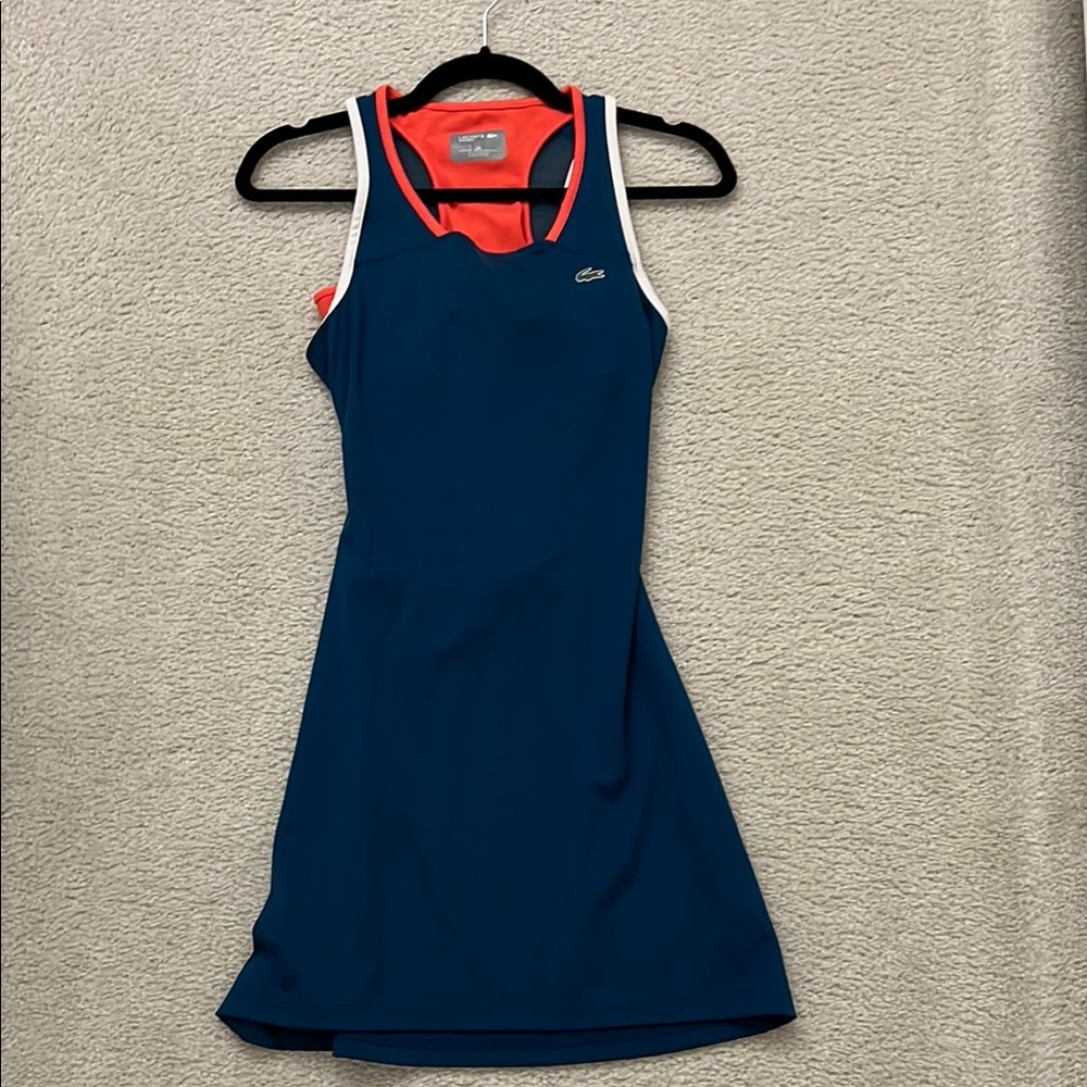 Lacoste Blue Athletic Sleeveless Halter Mini Dress